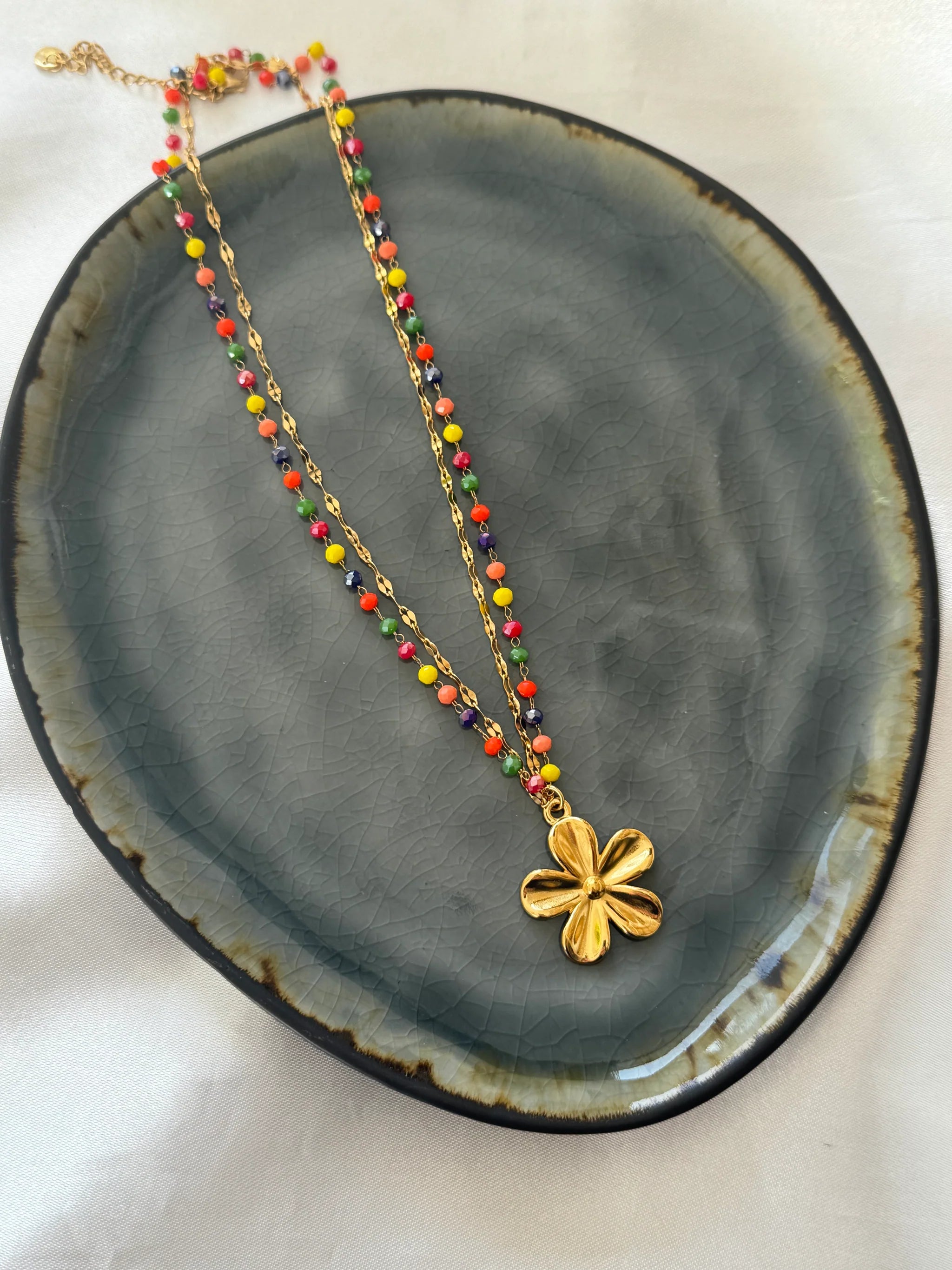 ‘HAPPY FLOWER’ ketting - goud