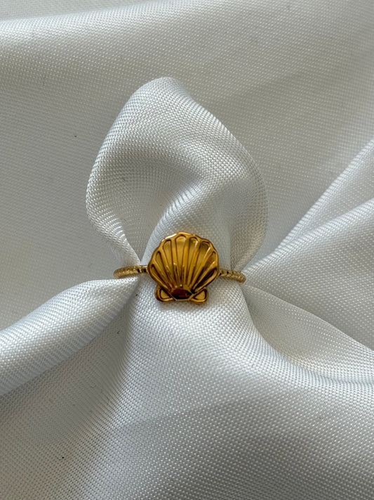 ‘LITTLE SHELL’ ring - goud/zilver