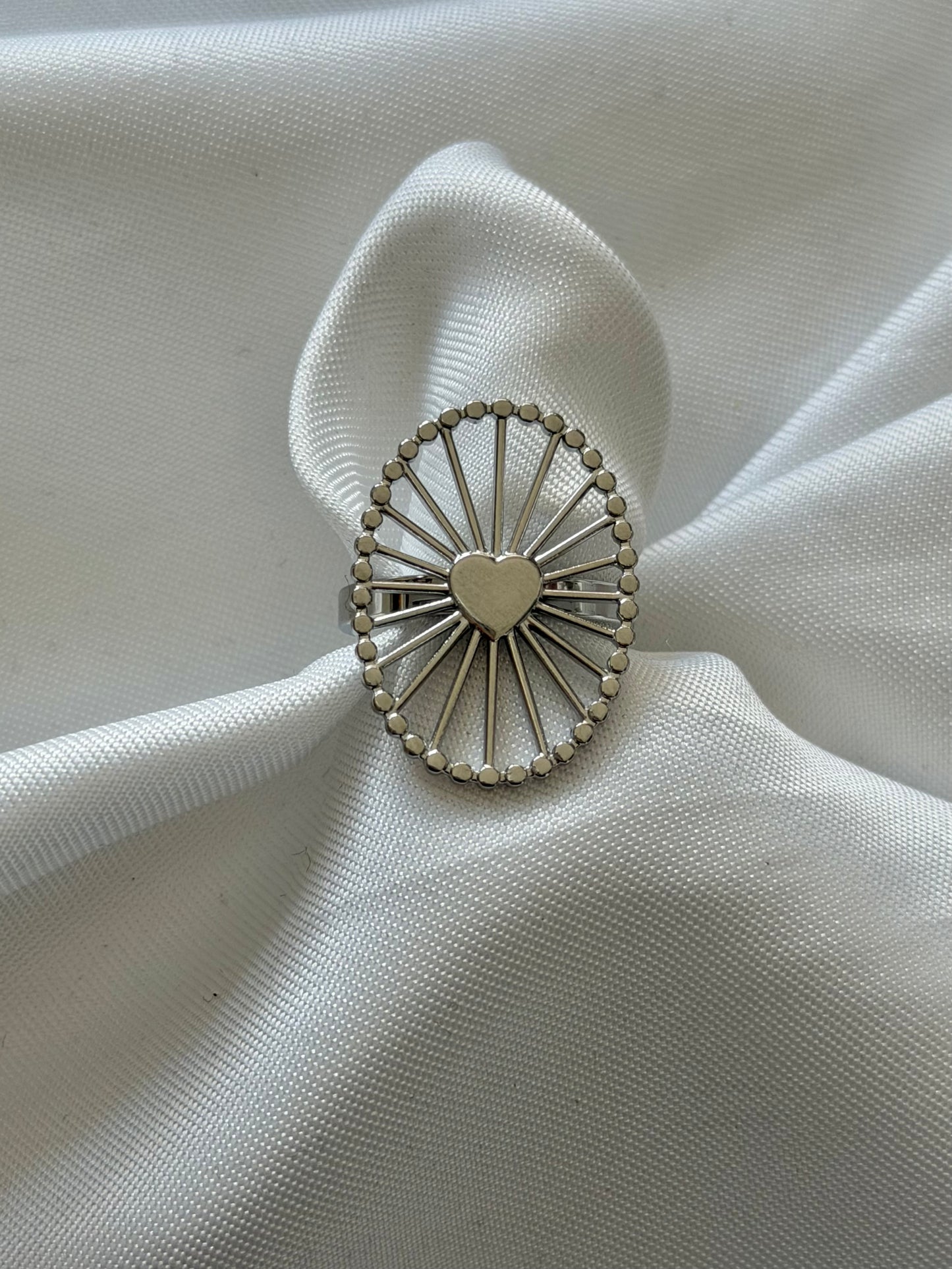 ‘HEARTS’ ring - goud/zilver