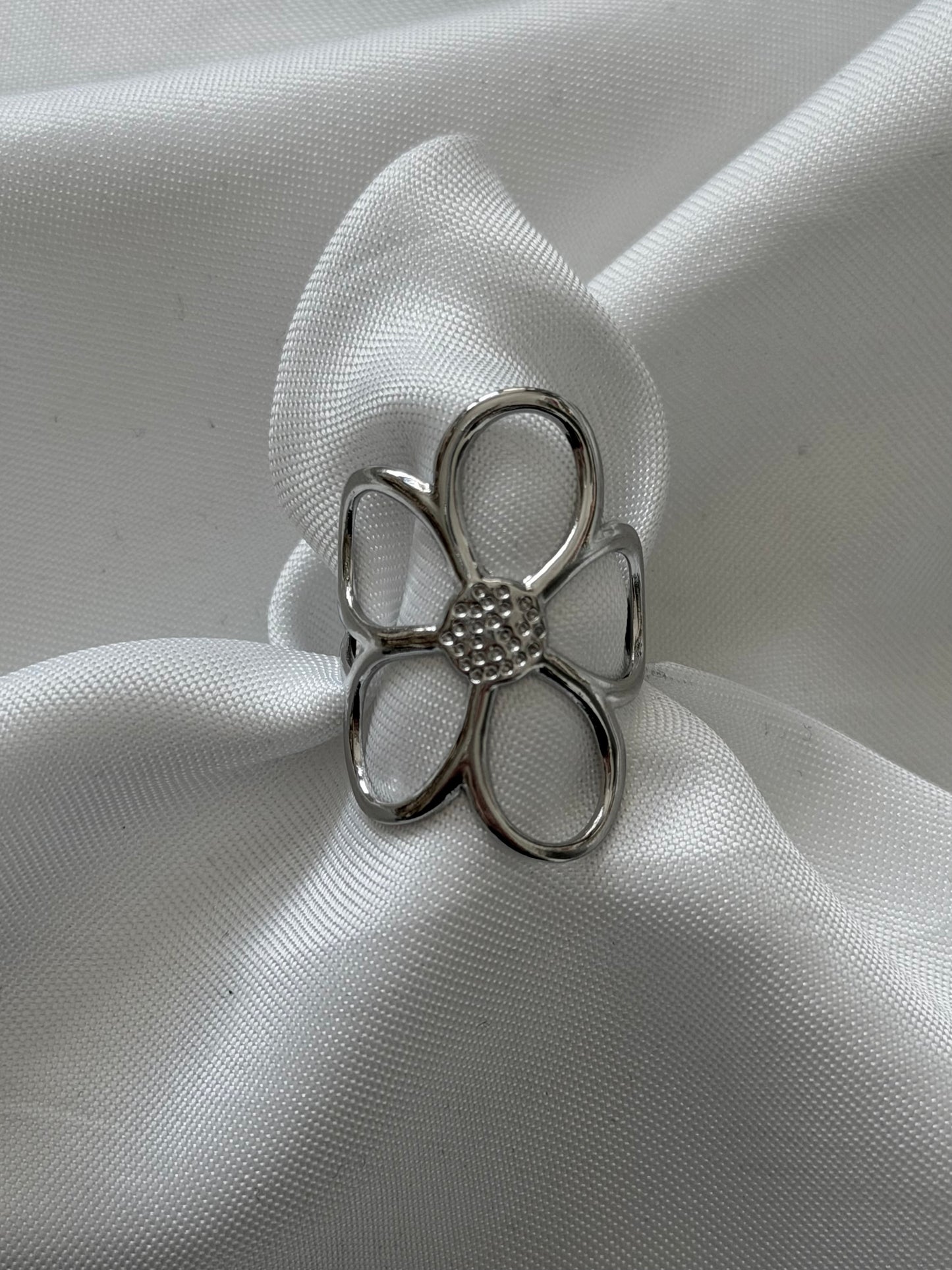 ‘TROPICAL FLOWER’ ring - goud/zilver