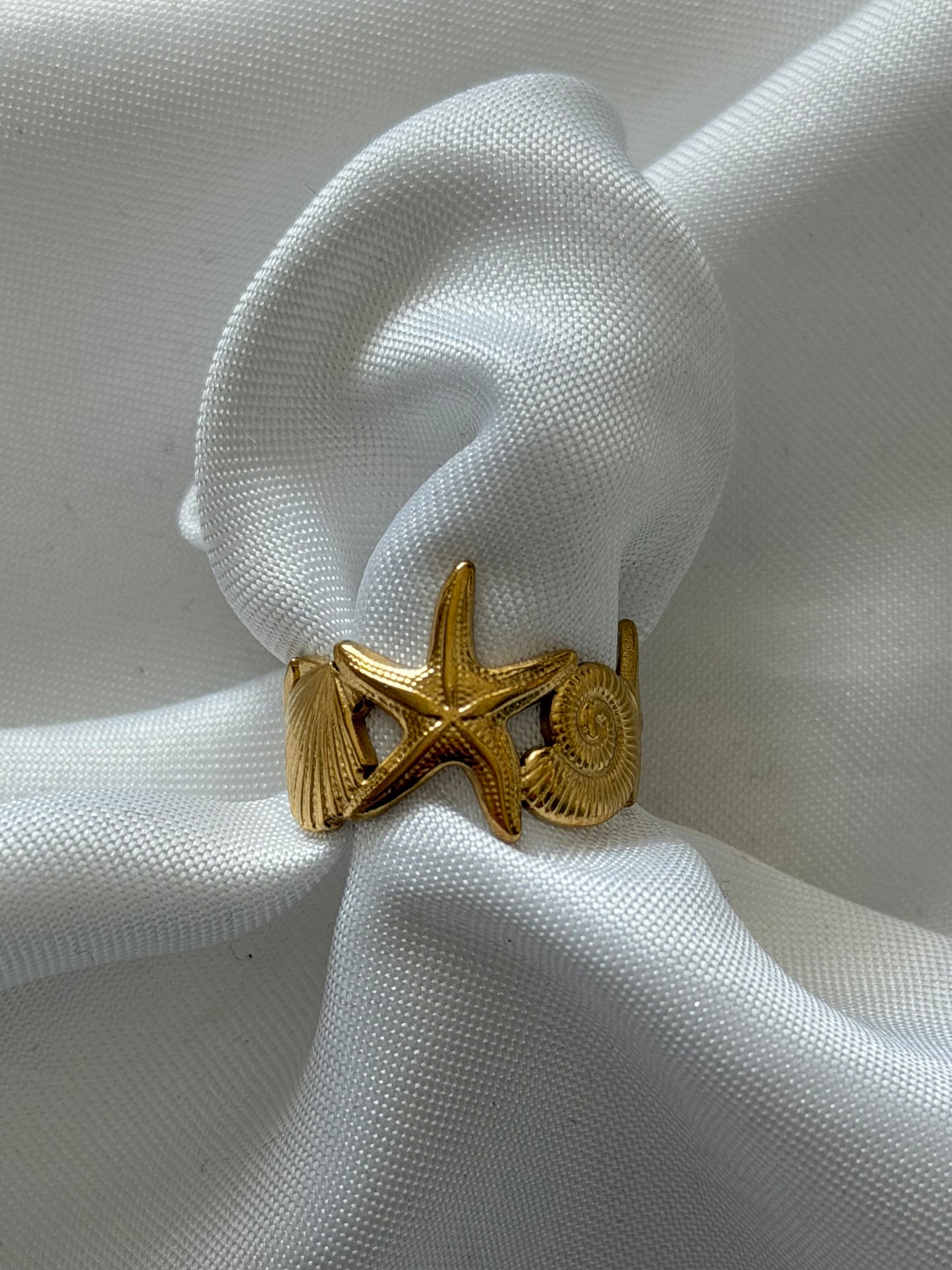 ‘SEA YA LATER’ ring - goud/zilver