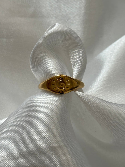 ‘CLASSY SPIRAL’ ring - goud/zilver