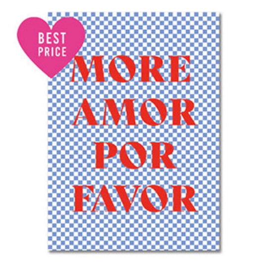 ‘MORE AMOR POR FAVOR’ kaartje
