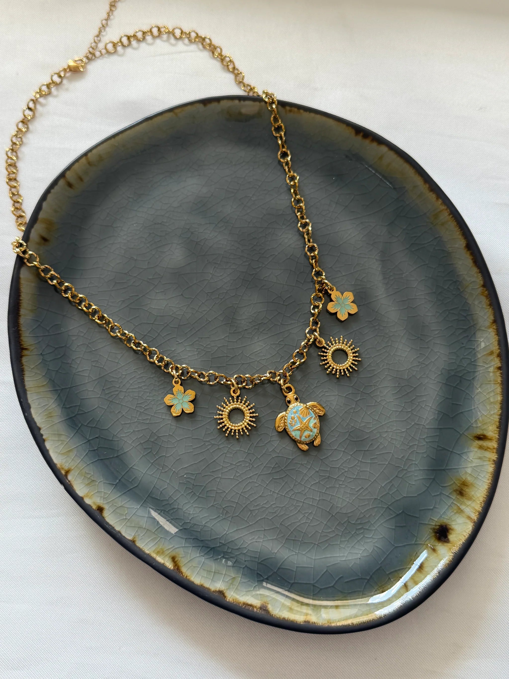 ‘OCEAN WAVES’ ketting - goud