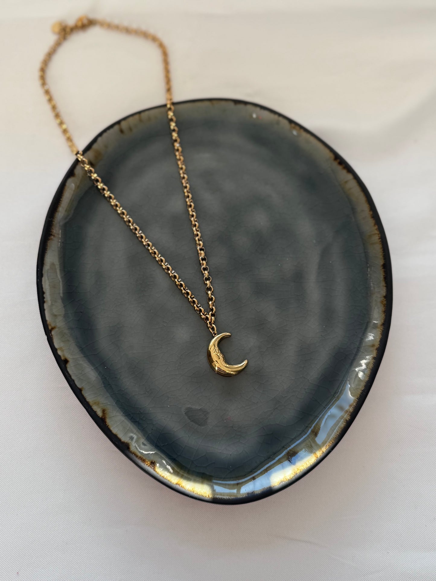 ‘MOON’ ketting - goud/zilver
