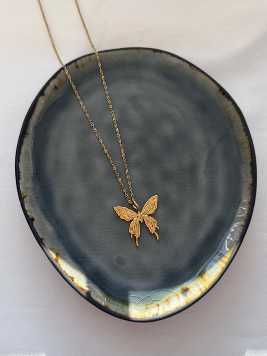 ‘BUTTERFLY’ lange ketting - goud/zilver