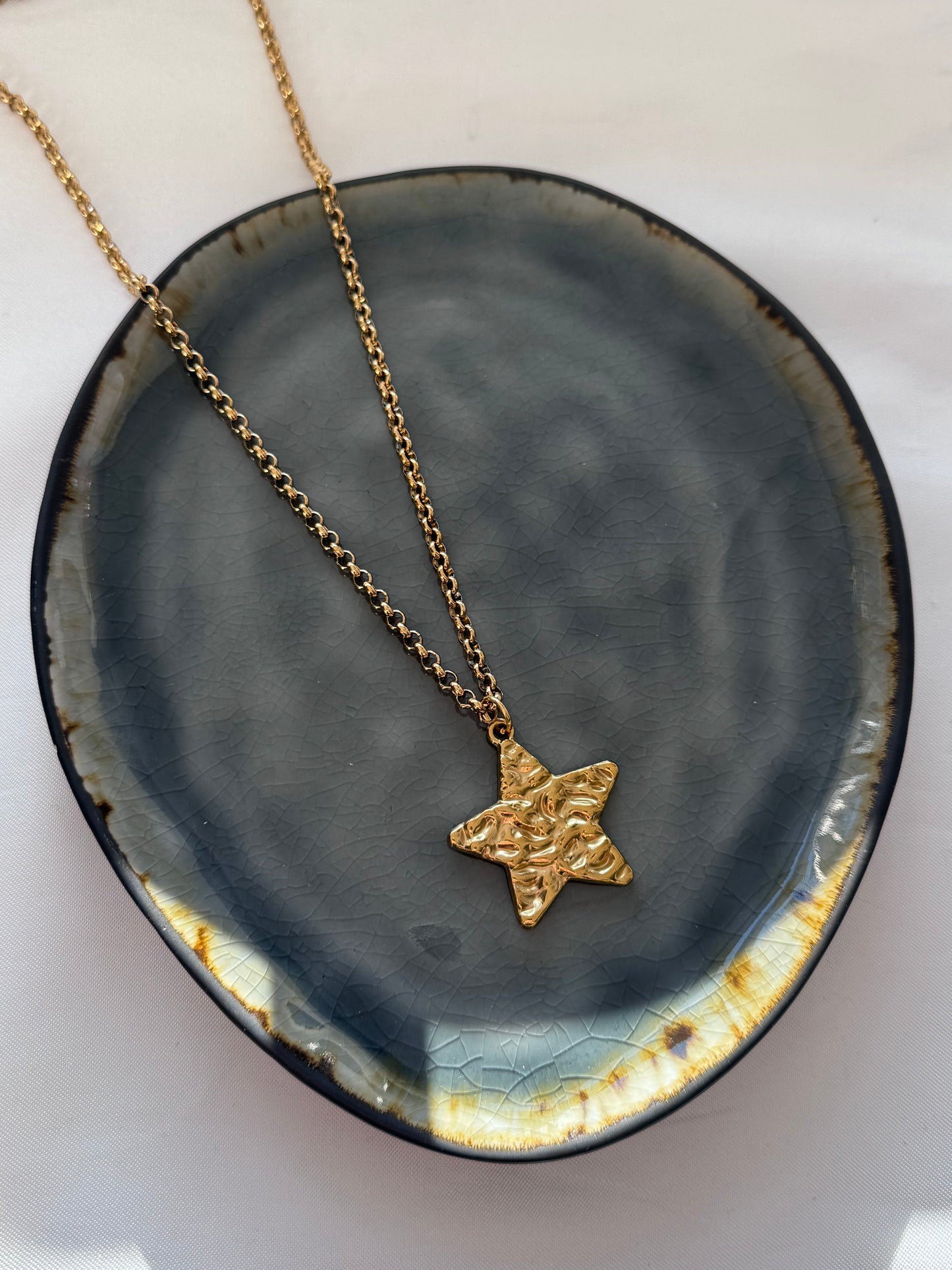 ‘STATEMENT STAR’ lange ketting - goud/zilver