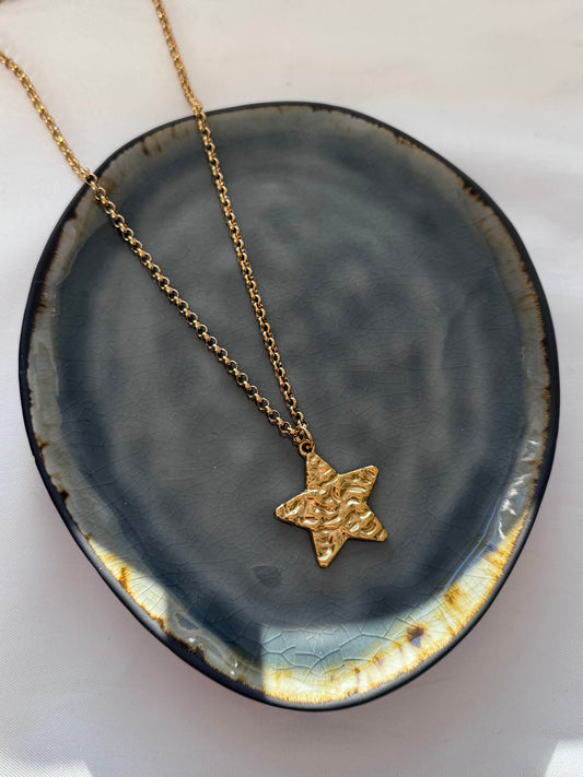 ‘STATEMENT STAR’ lange ketting - goud/zilver