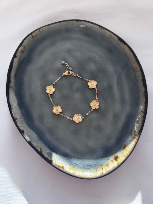 ‘FLOWER’ armband - goud/zilver