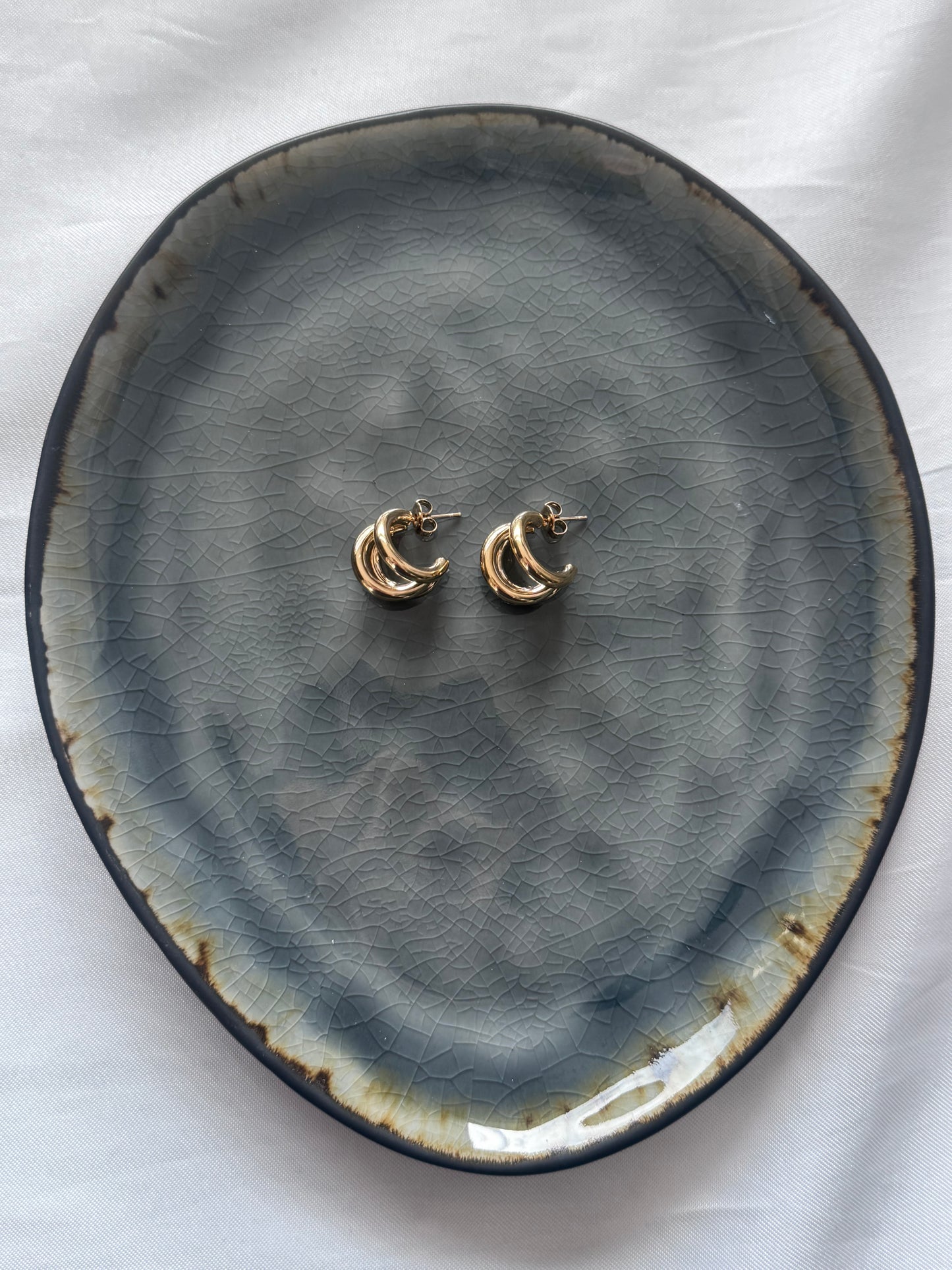 ‘TWINS’ oorbellen - goud/zilver