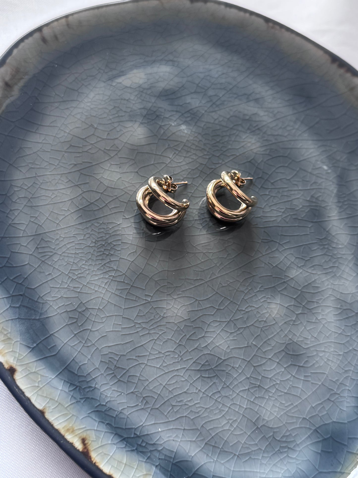 ‘TWINS’ oorbellen - goud/zilver