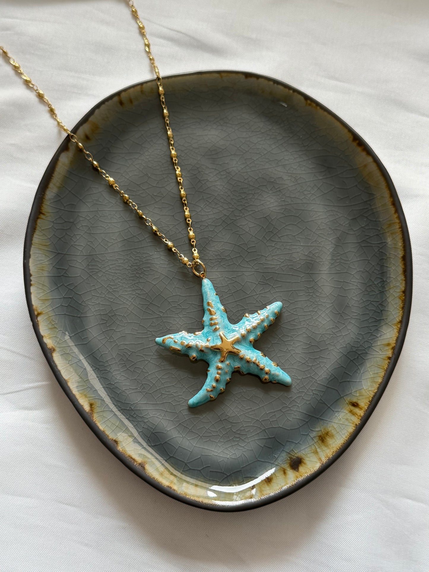 ‘BLUE STARFISH’ ketting - goud