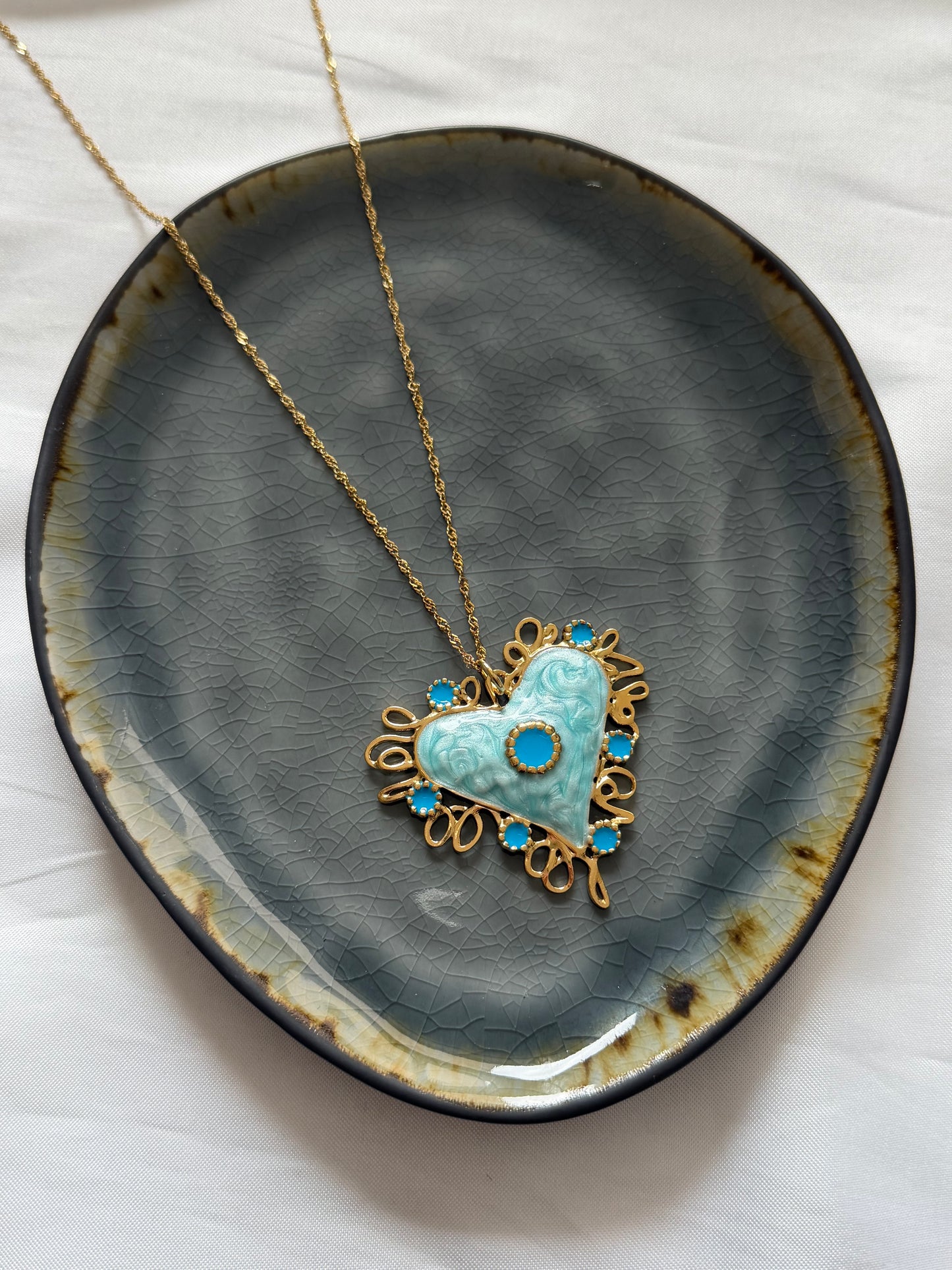 ‘BLUE’ ketting - goud