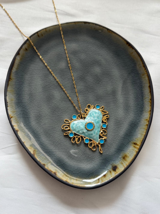 ‘BLUE’ ketting - goud