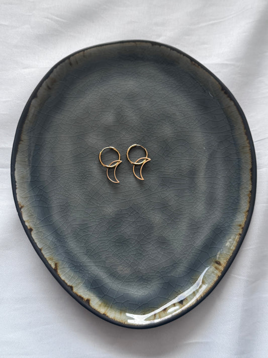 ‘MOON’ oorbellen - goud/zilver