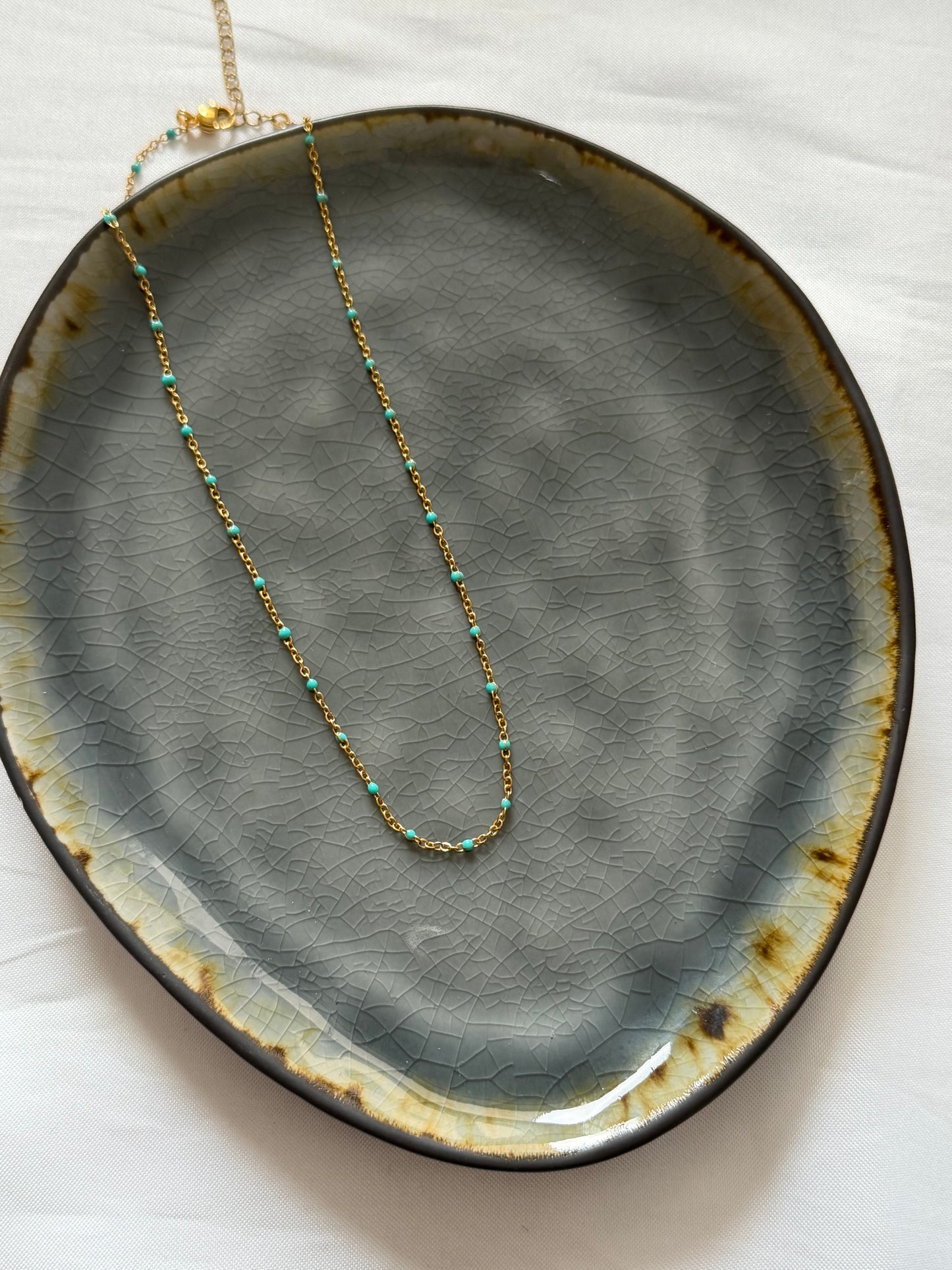 ‘BLUE CHAIN’ ketting - goud/zilver