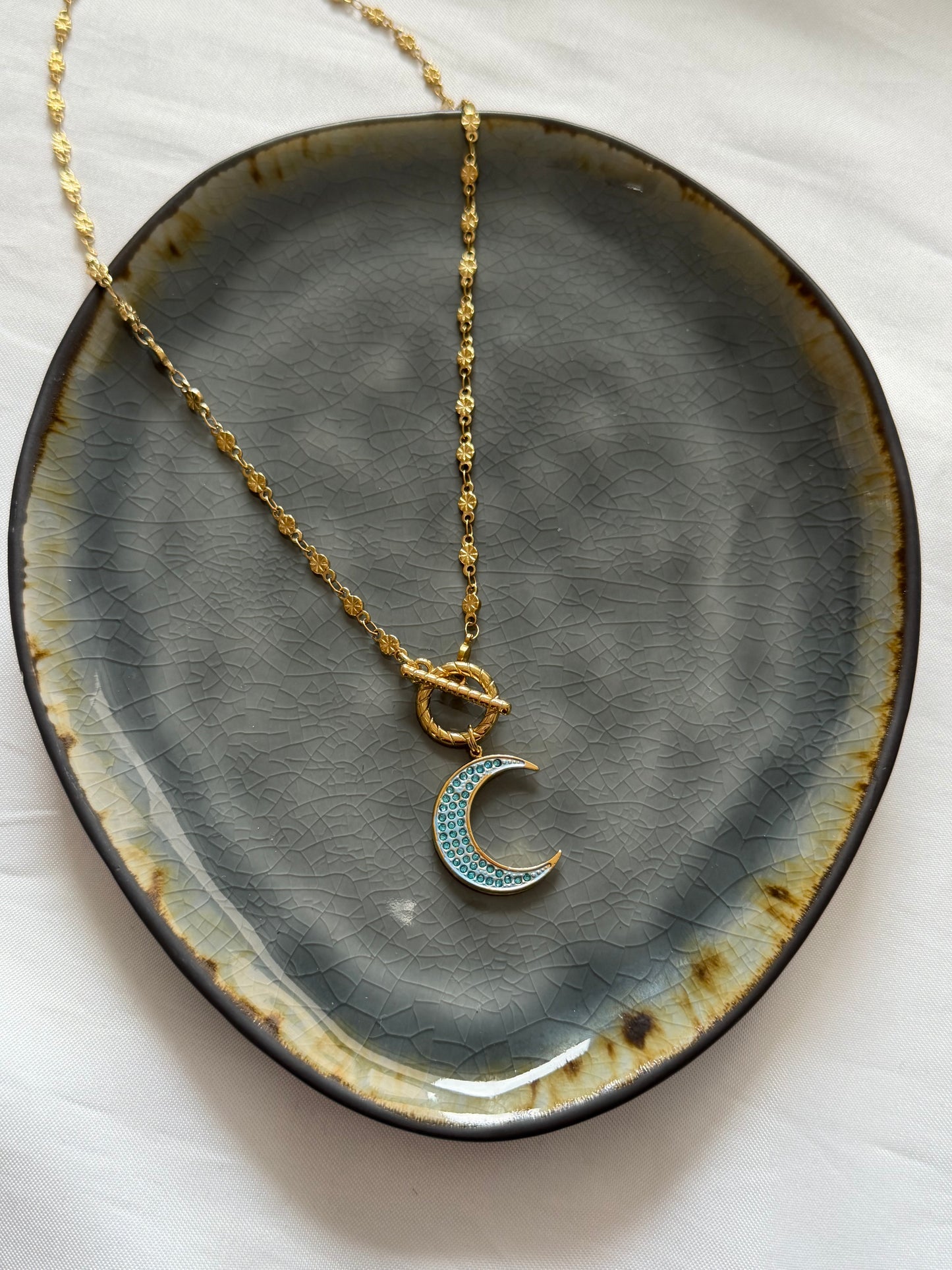 ‘SPARKLE MOON’ ketting - goud
