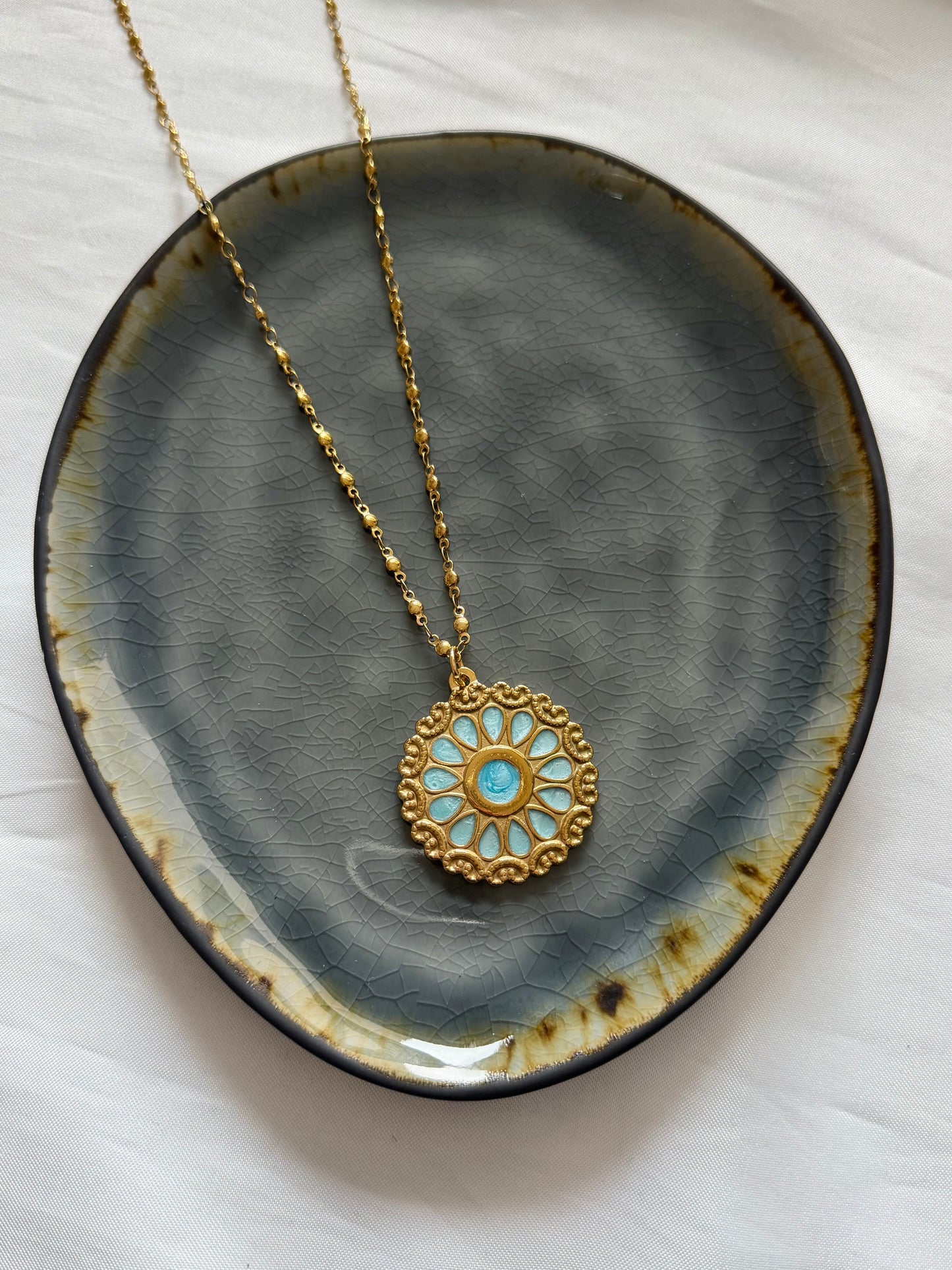 ‘IVY BLUE’ ketting - goud