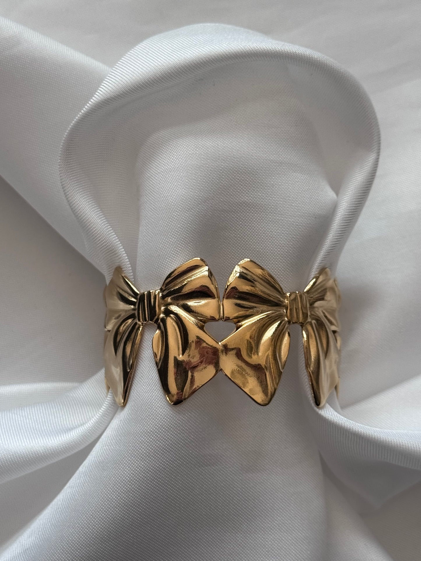 ‘MEGA BOW’ bangle - goud/zilver