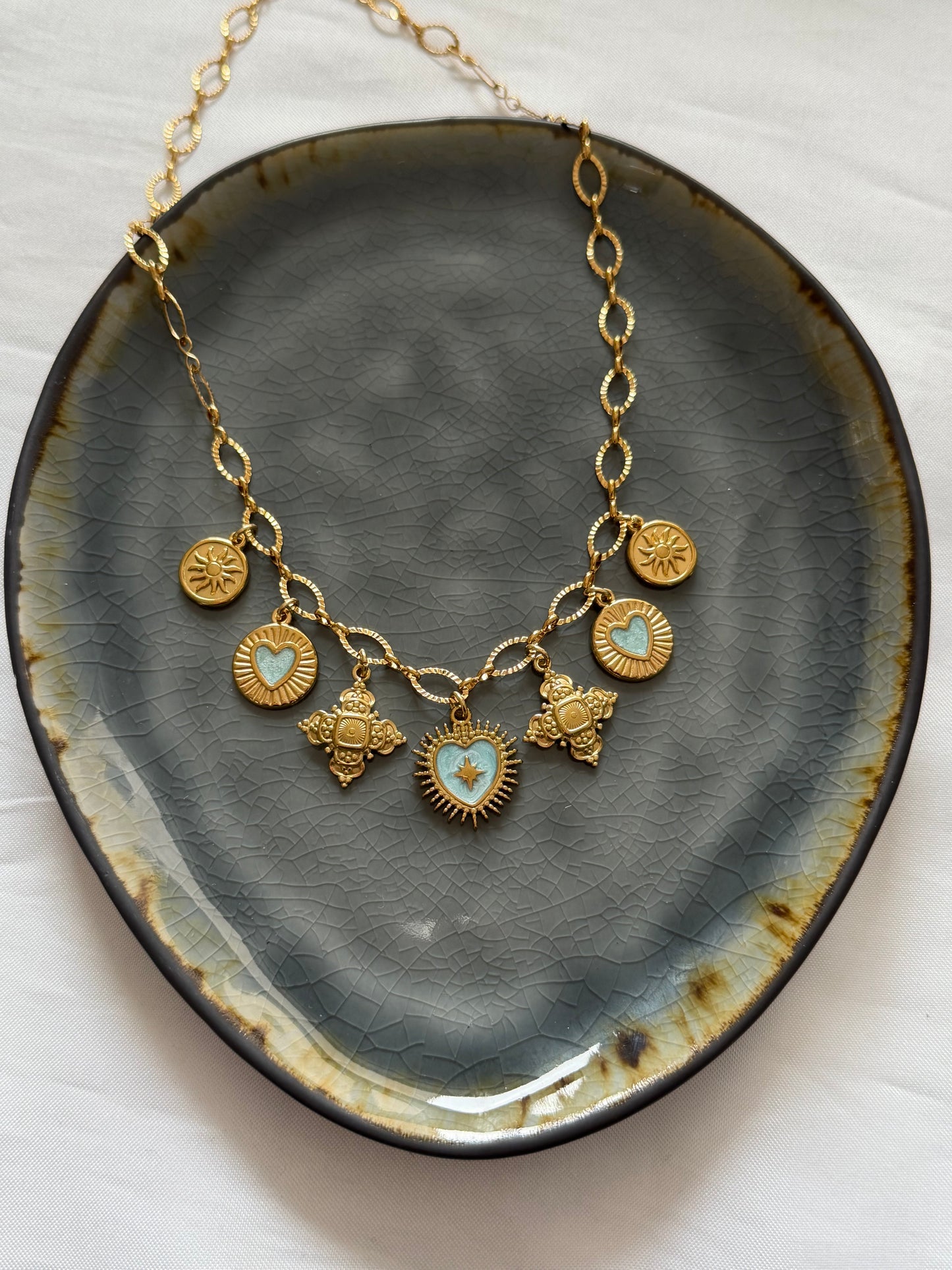 ‘AVERY BLUE’ ketting - goud