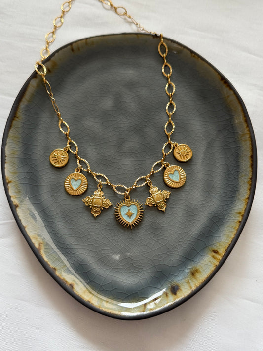 ‘AVERY BLUE’ ketting - goud
