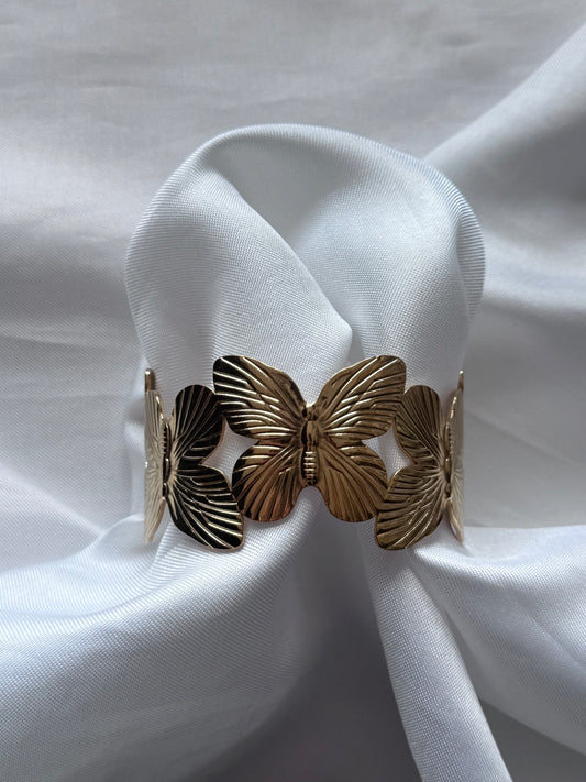 ‘BUTTERFLY’ bangle - goud/zilver