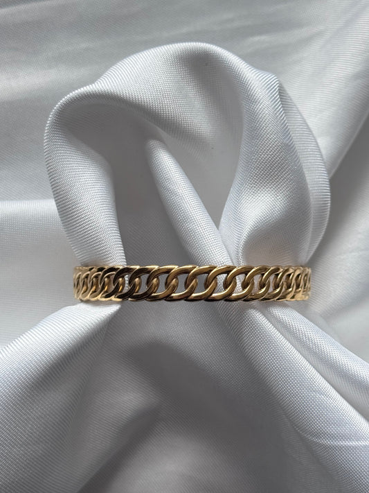 ‘CLASSIC CHAIN’ bangle - goud/zilver
