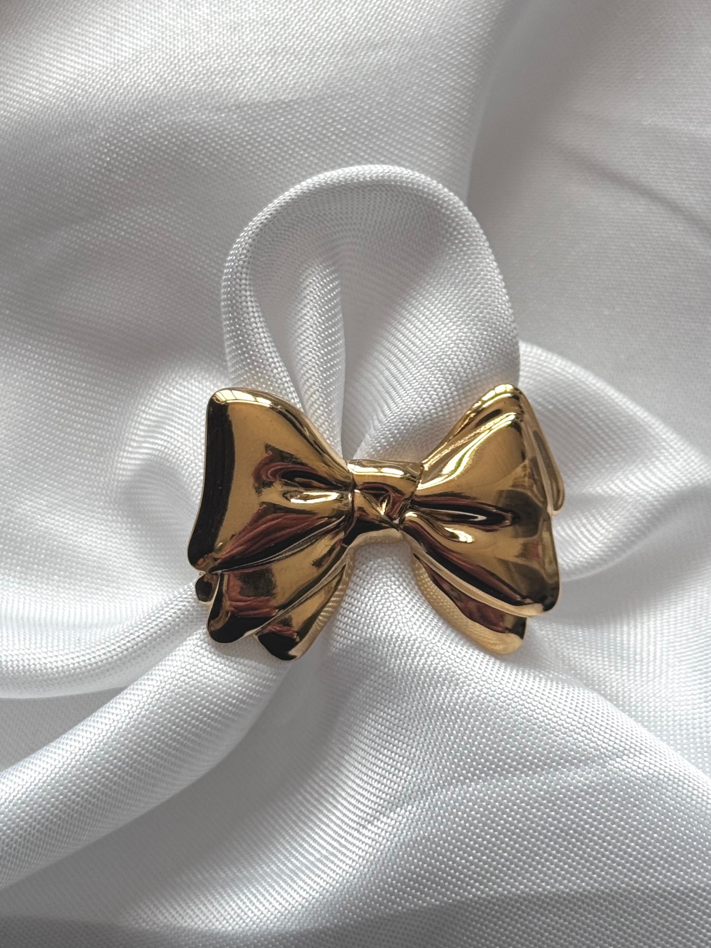 ‘CHUNKY BOW’ ring - goud/zilver