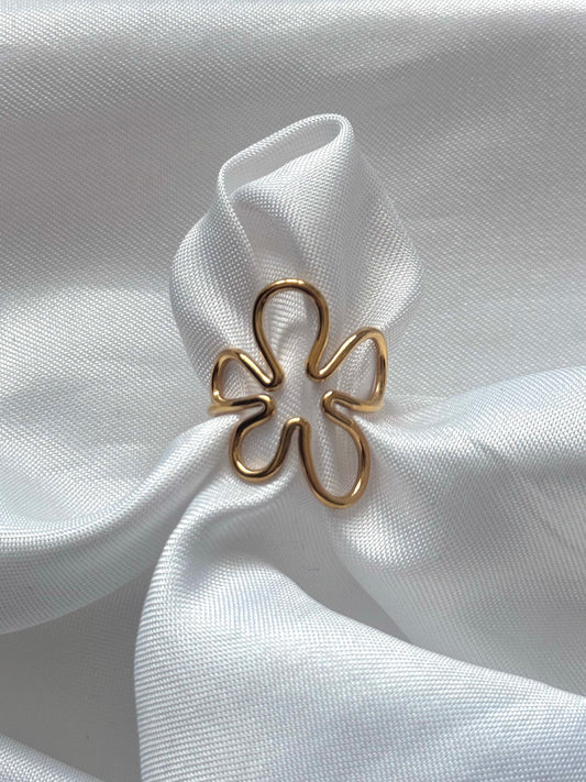 ‘WAVY FLOWER’ ring - goud