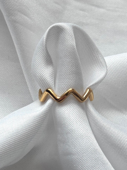 ‘WAVY’ ring - goud/zilver