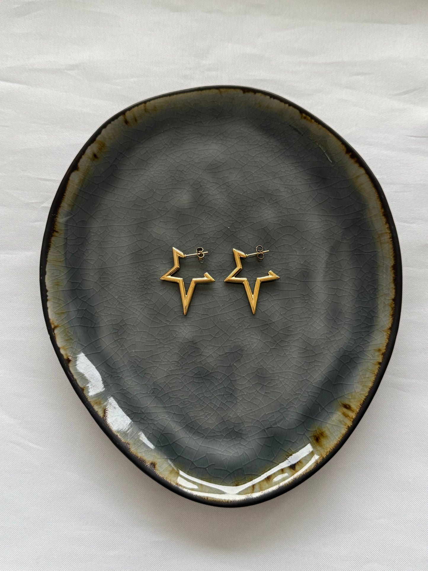 ‘FUNKY STARS’ oorbellen - goud/zilver