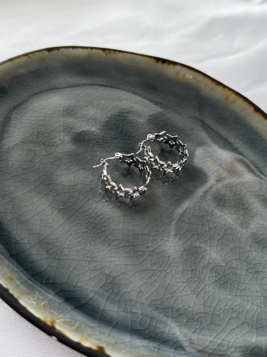 ‘FULL STARS’ oorbellen - goud/zilver