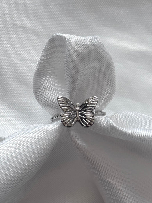 ‘VLINDER’ ring - goud/zilver