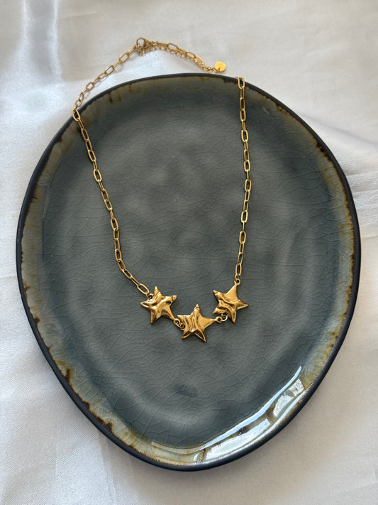 ‘FUNKY STARS’ ketting - goud/zilver