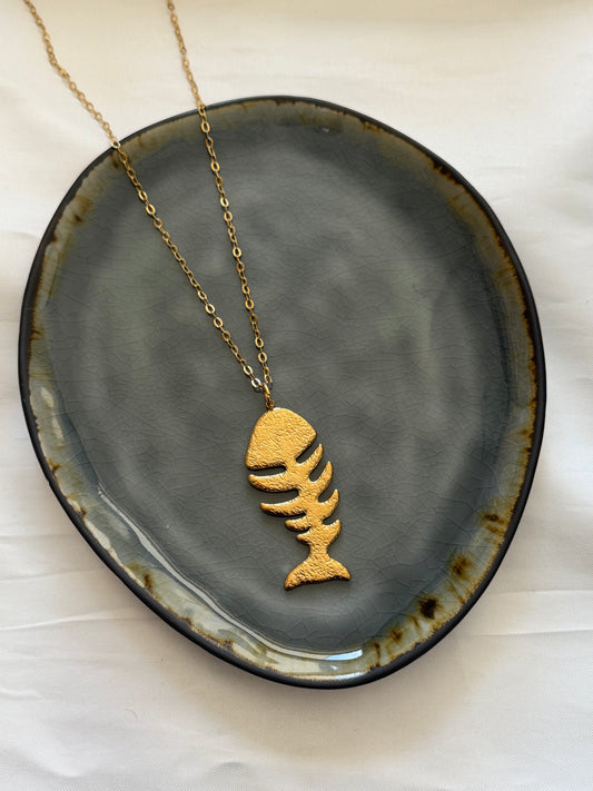 ‘FISHY’ ketting - goud/zilver