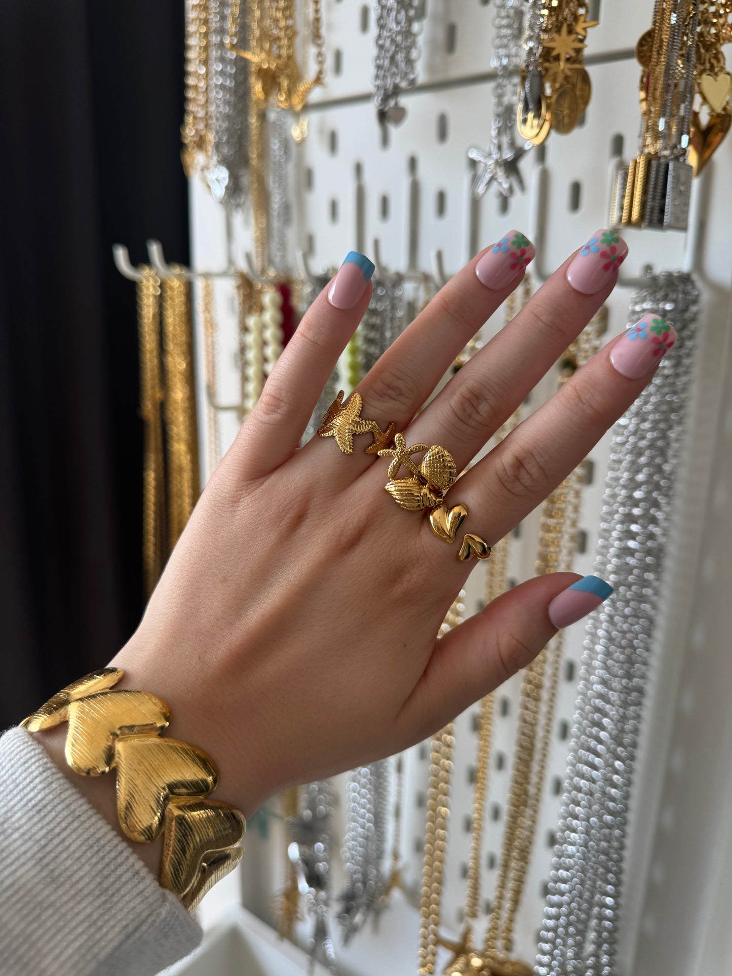 ‘MEGA HEART’ bangle - goud/zilver