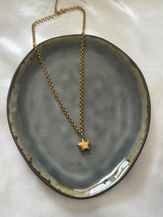‘CHUNKY STAR’ ketting - goud/zilver
