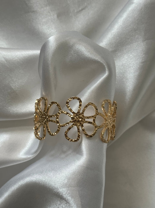 ‘HIPPIE’ bangle - goud/zilver