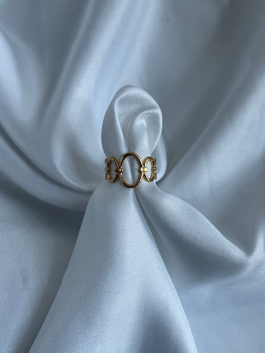 Beau ring - goud/zilver