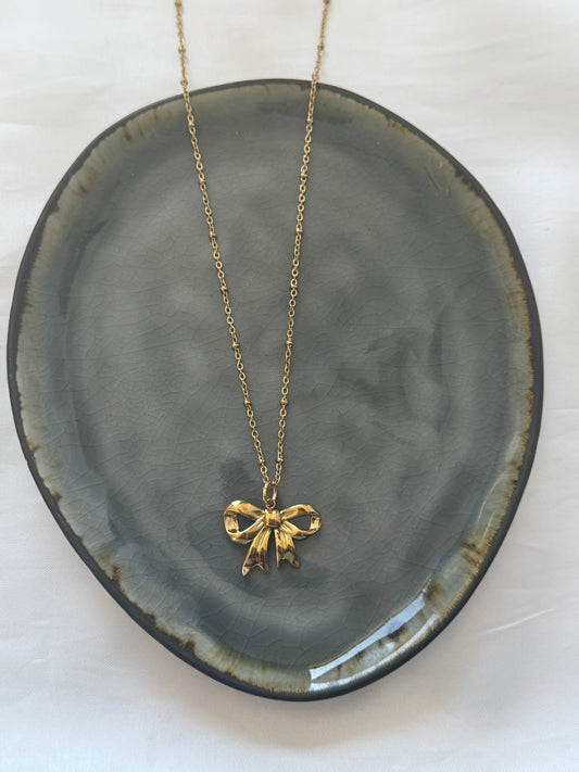‘CLASSIC BOW’ ketting - goud/zilver