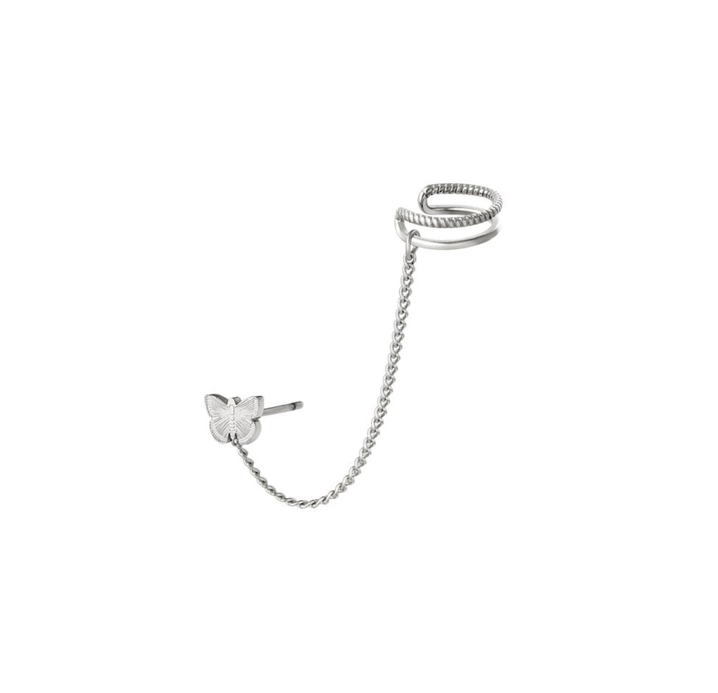 Vlinder earcuff - goud / zilver