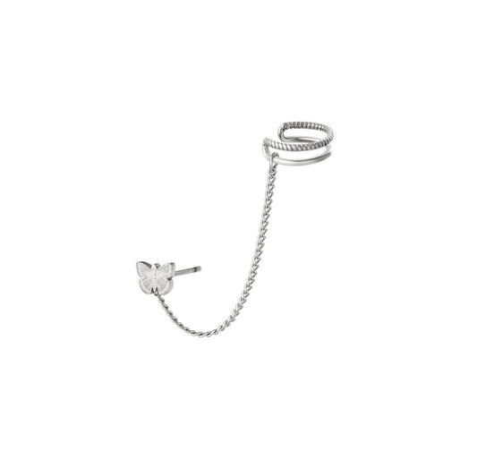 Vlinder earcuff - zilver